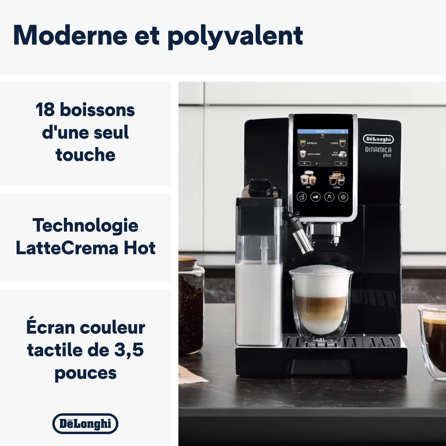 DeLonghi Dinamica Plus ECAM 380.95.TB machine à café Entièrement automatique Titanium noir - Image 3