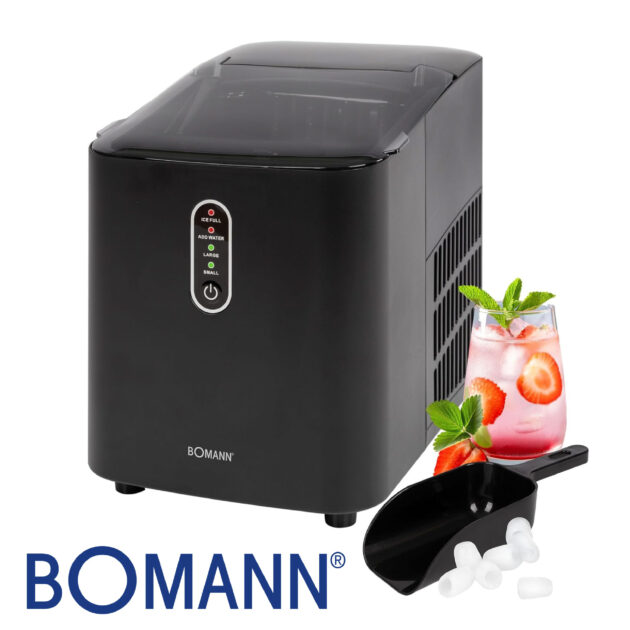 Bomann® EWB 6068 CB Machine à glaçons à production rapide – Glaçons en 10 minutes – Jusqu'à 10 kg de glace en 24 heures – Machine à glaçons avec 2 tailles de glaçons et réservoir d'eau de 1,1 l Noir