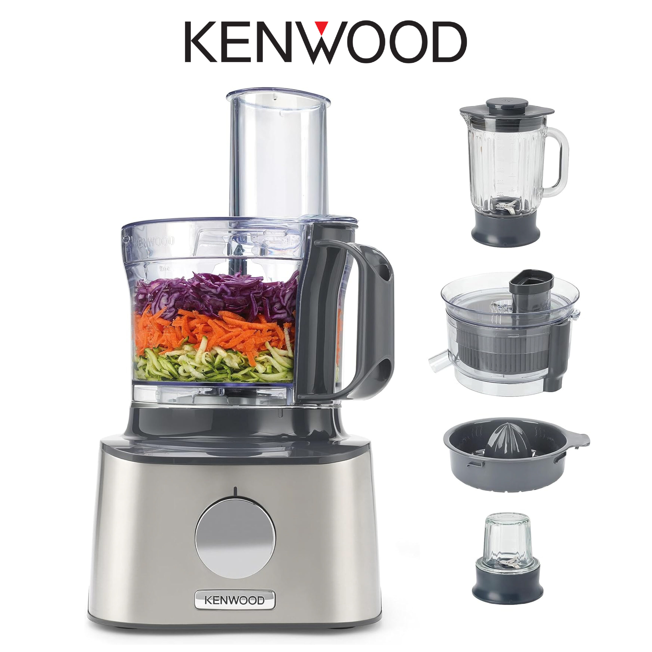 Kenwood Multipro Compact - Robot multi-fonctions - 800 Watt - acier inoxydable FDM307SS