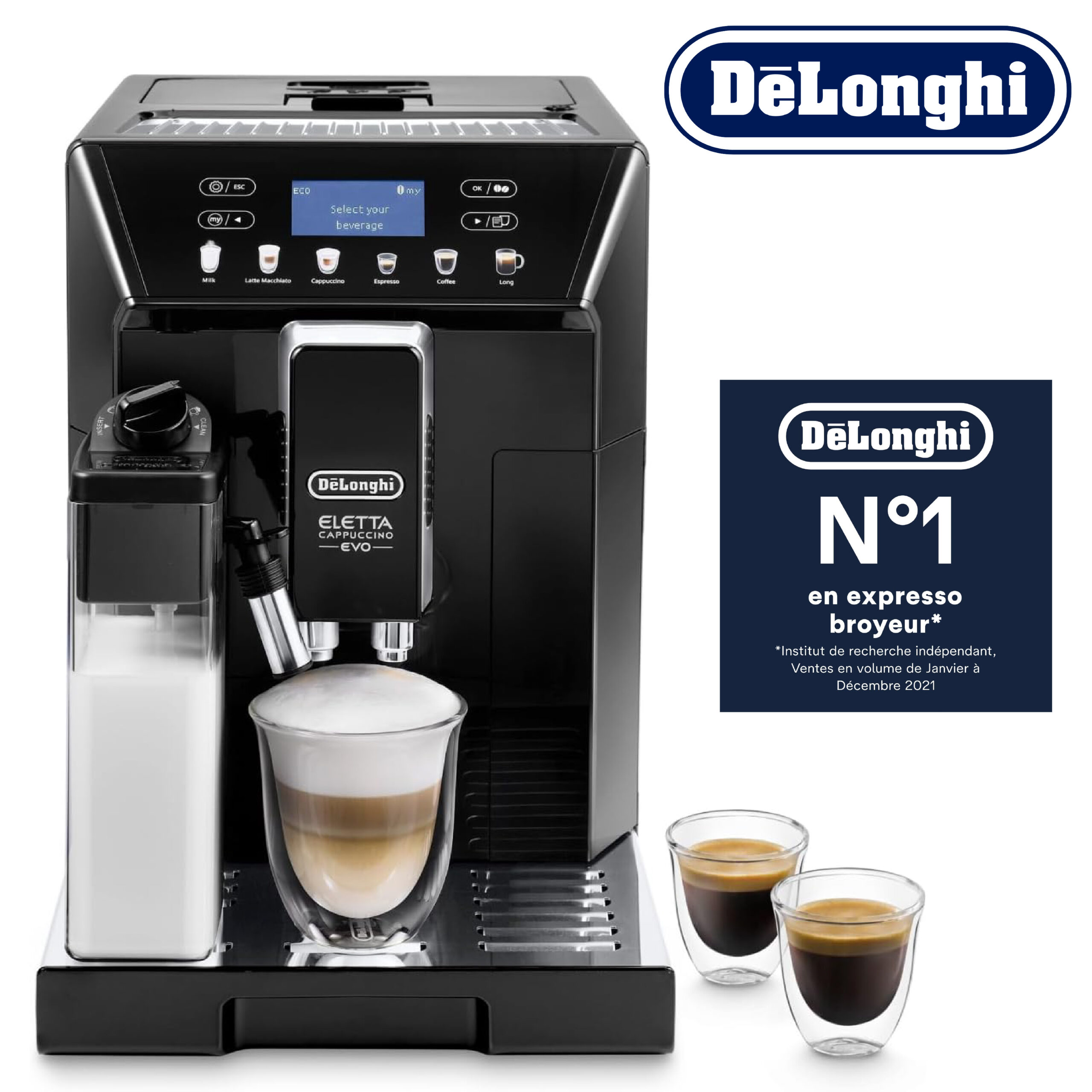 DeLonghi Eletta Evo Machine a Café Grain , Machine Expresso et Cappuccino ECAM46.860.B( 23 مليون )
