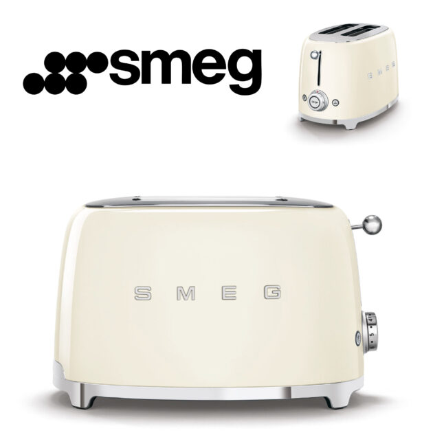 GRILLE PAIN SMEG Années 50 2 U CENTRAGE 950W CREME TSF01CREU