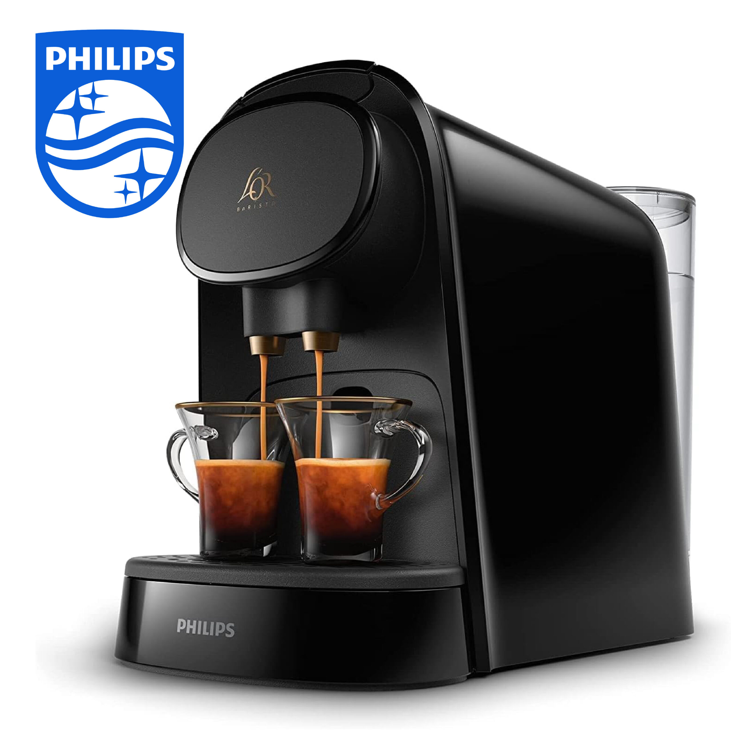 Philips L'Or Barista Original, Machine à café à Capsules, Double Capsule, Double Plaisir, 1 ou 2 Tasses, Qualité Espresso, Noir (LM8012/60)