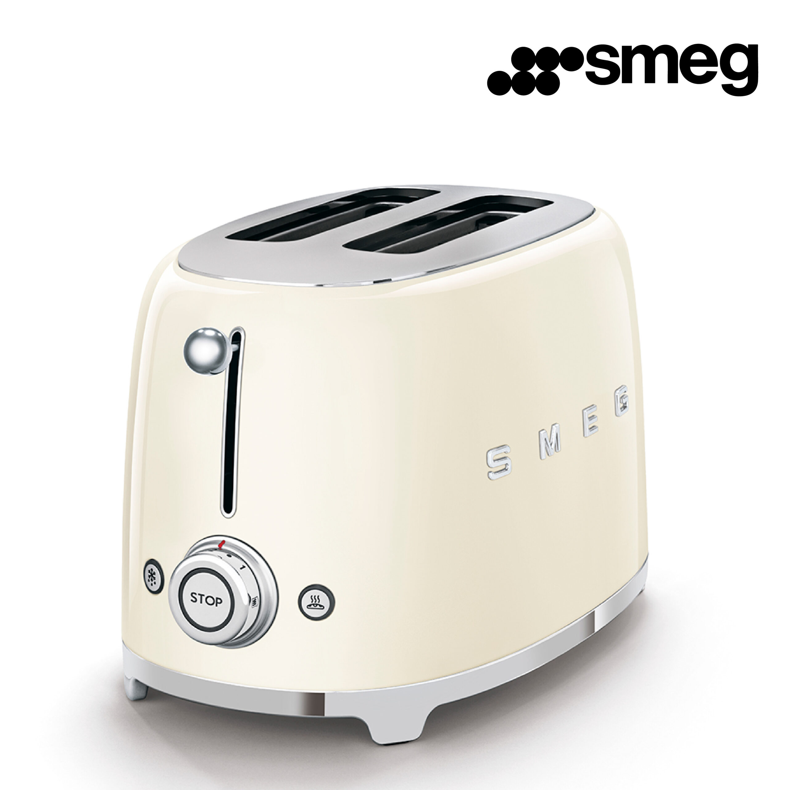 GRILLE PAIN SMEG Années 50 2 U CENTRAGE 950W CREME TSF01CREU - Image 2