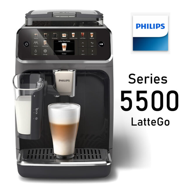 Philips Machine à Expresso 5500 Series – 20 Boissons Chaudes et Glacées, Gris EP5544/50