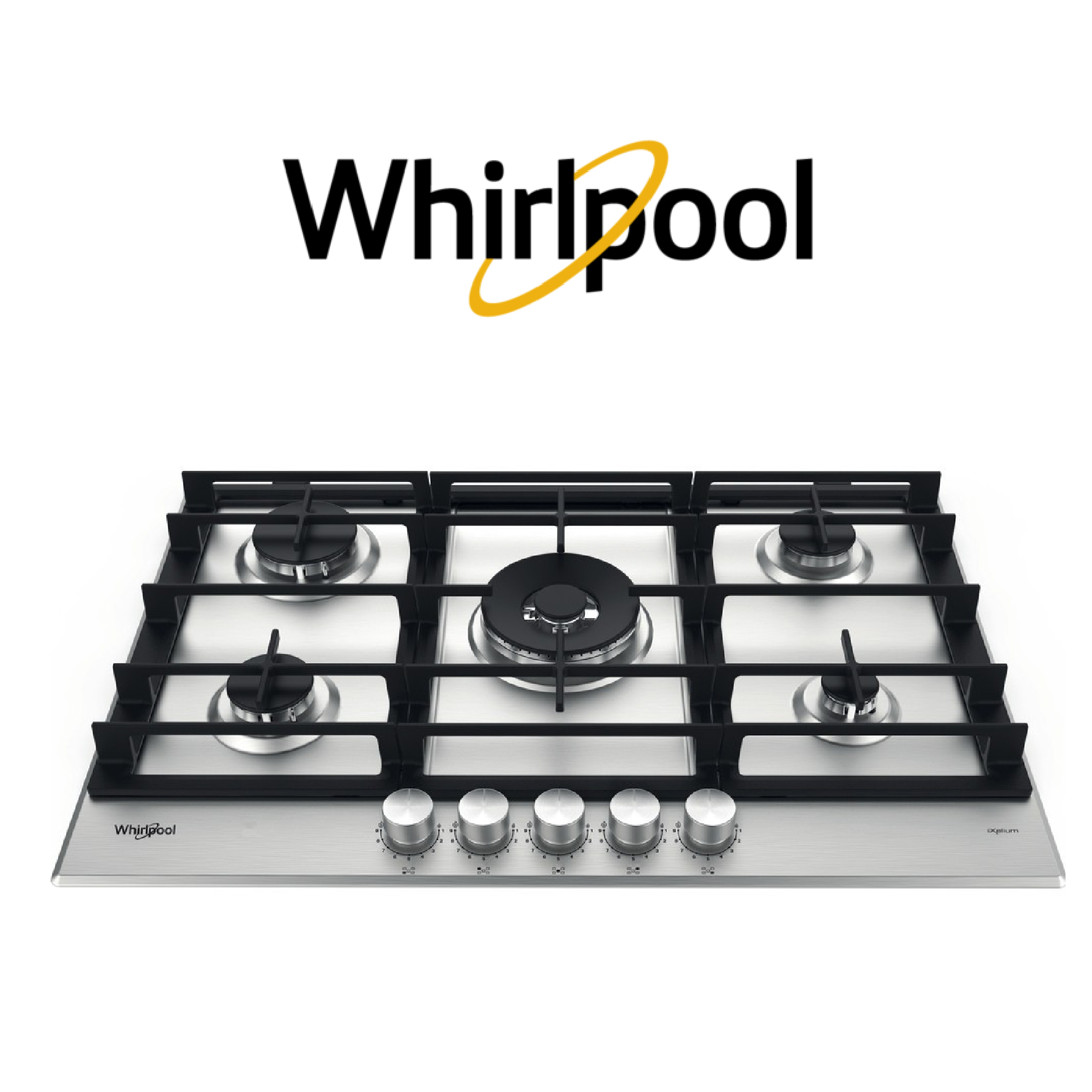 Whirlpool Table de Cuisson Plaque Gaz 5 Feux 75cm GMWL 728/IXL FR