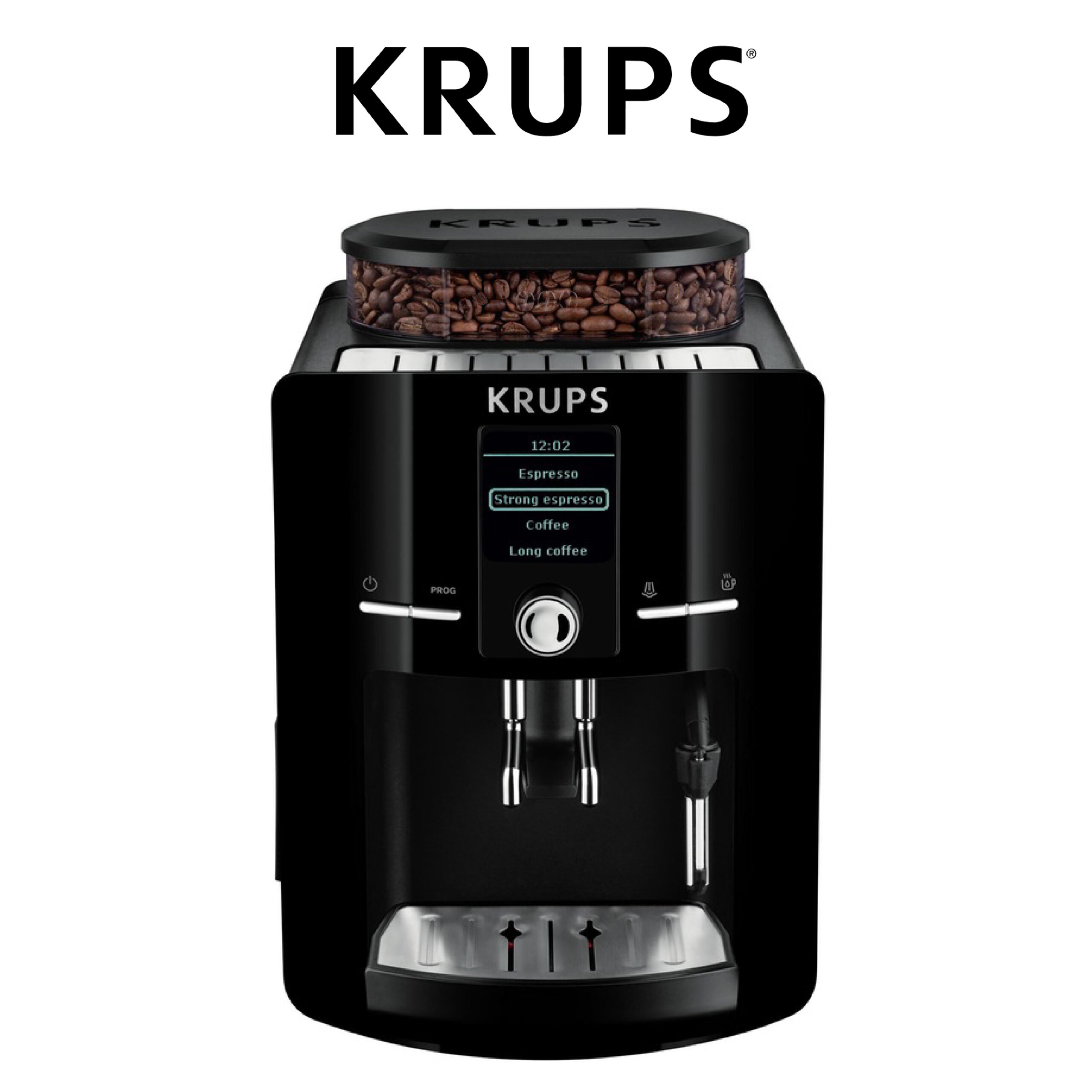 Krups Machine à café grain, 2 expressos simultanés, Ecran LCD, Cafetière espresso compacte, Nettoyage automatique, Buse vapeur pour Cappuccino Ref: EA82 - Image 8