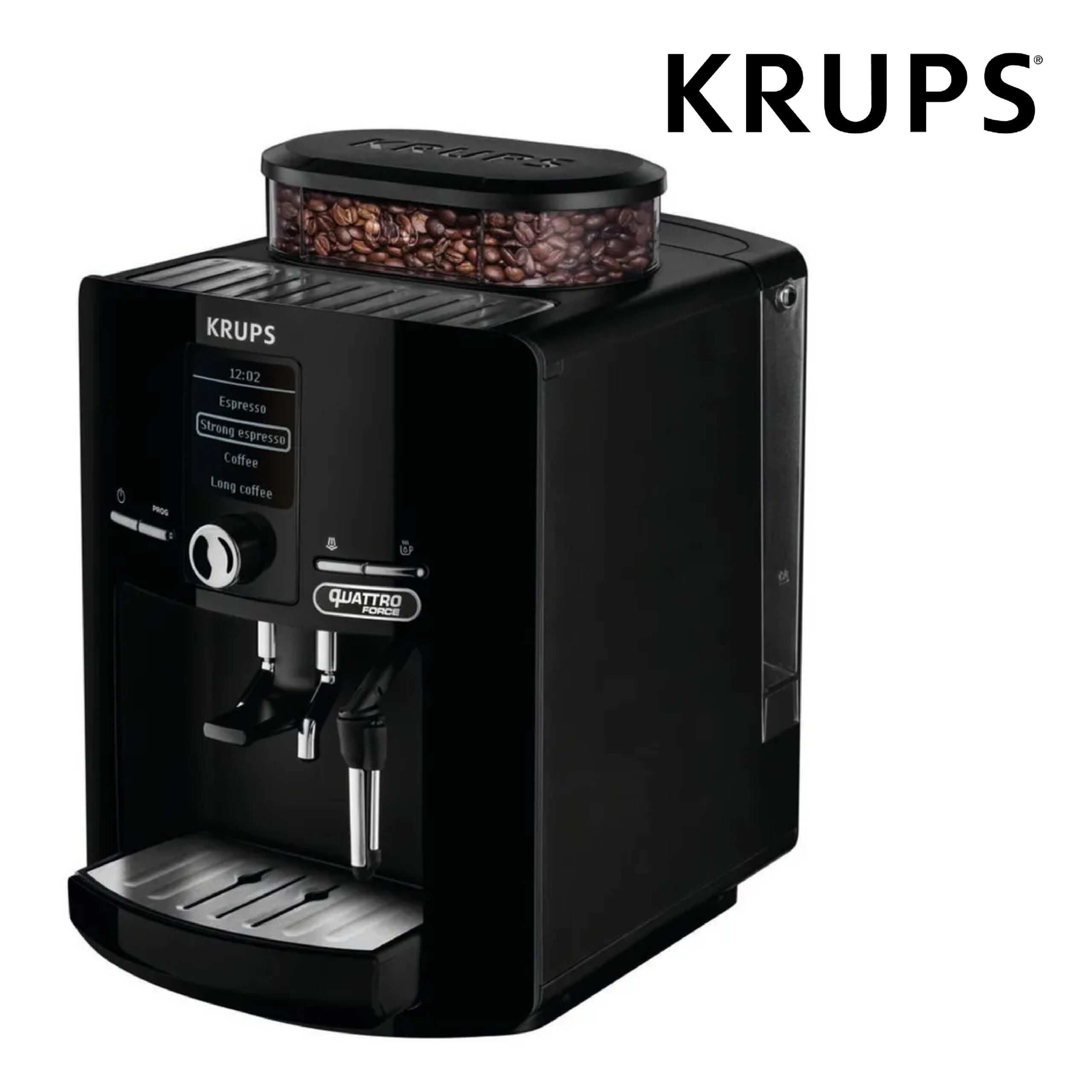 Krups Machine à café grain, 2 expressos simultanés, Ecran LCD, Cafetière espresso compacte, Nettoyage automatique, Buse vapeur pour Cappuccino Ref: EA82 - Image 10