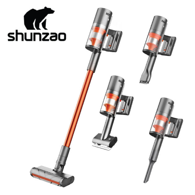SHUNZAO Z11 Max Aspirateur sans Fil - 450W 26000Pa Aspirateur Balai 4 en 1 Aspirateur 3 Modes avec Affichage LED Aspiration Puissante