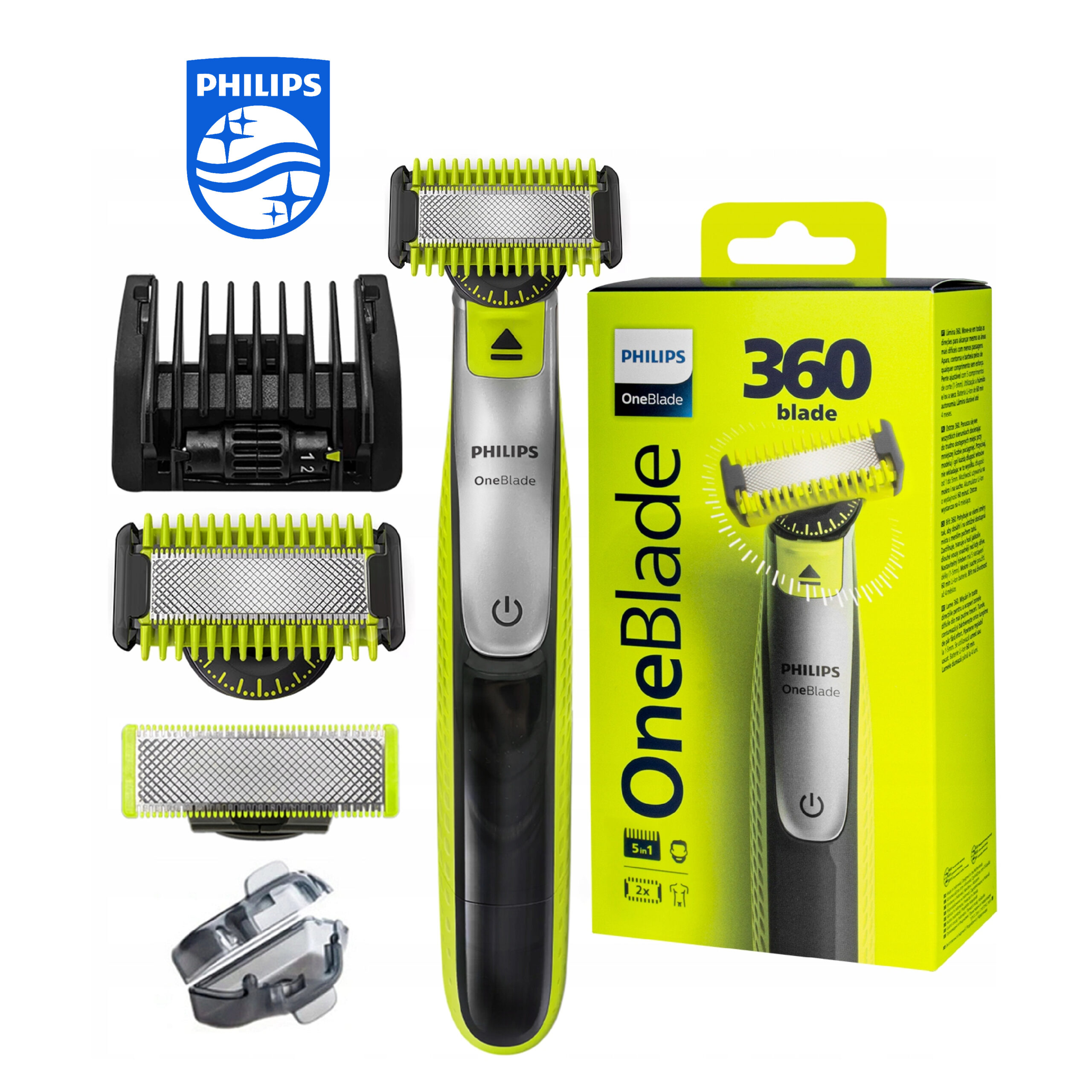 Philips OneBlade 360 Flexible 5-in-1 shaver and trimmer for face and body QP2834/20