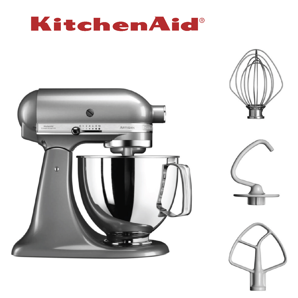 KitchenAid Robot Pâtissier Artisan Gris 5KSM125EER.