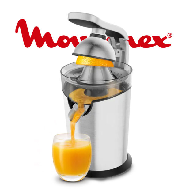 Moulinex Presse-agrumes électrique, 300 W, Système anti-goutte, Levier à pression, Extracteur de jus, Cône acier inoxydable, Système Start/Stop automatique, Vitapress Pro PC700D10