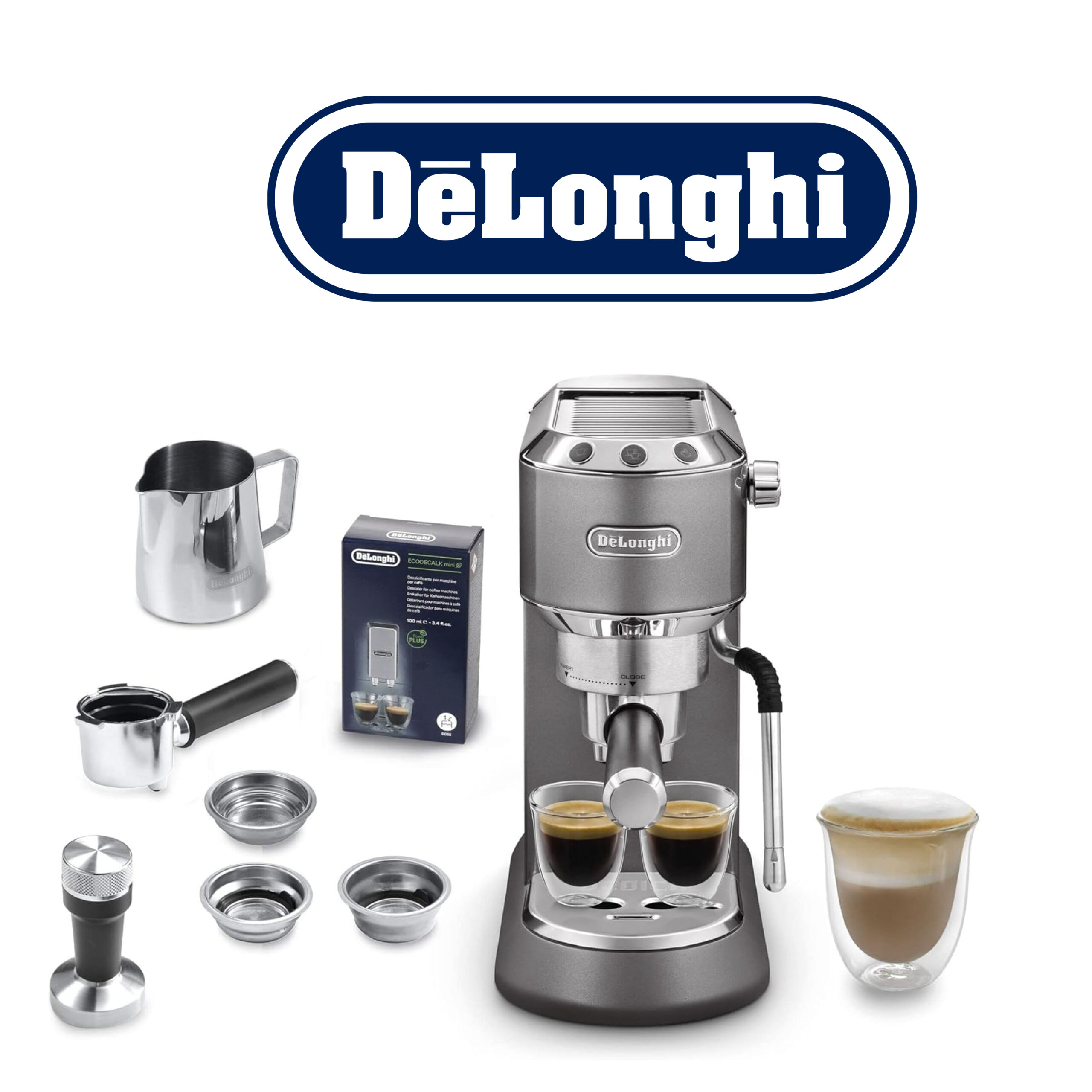 DeLonghi Dedica Arte Machine à expresso avec buse MyLatterArt en mousse de lait EC885.GY