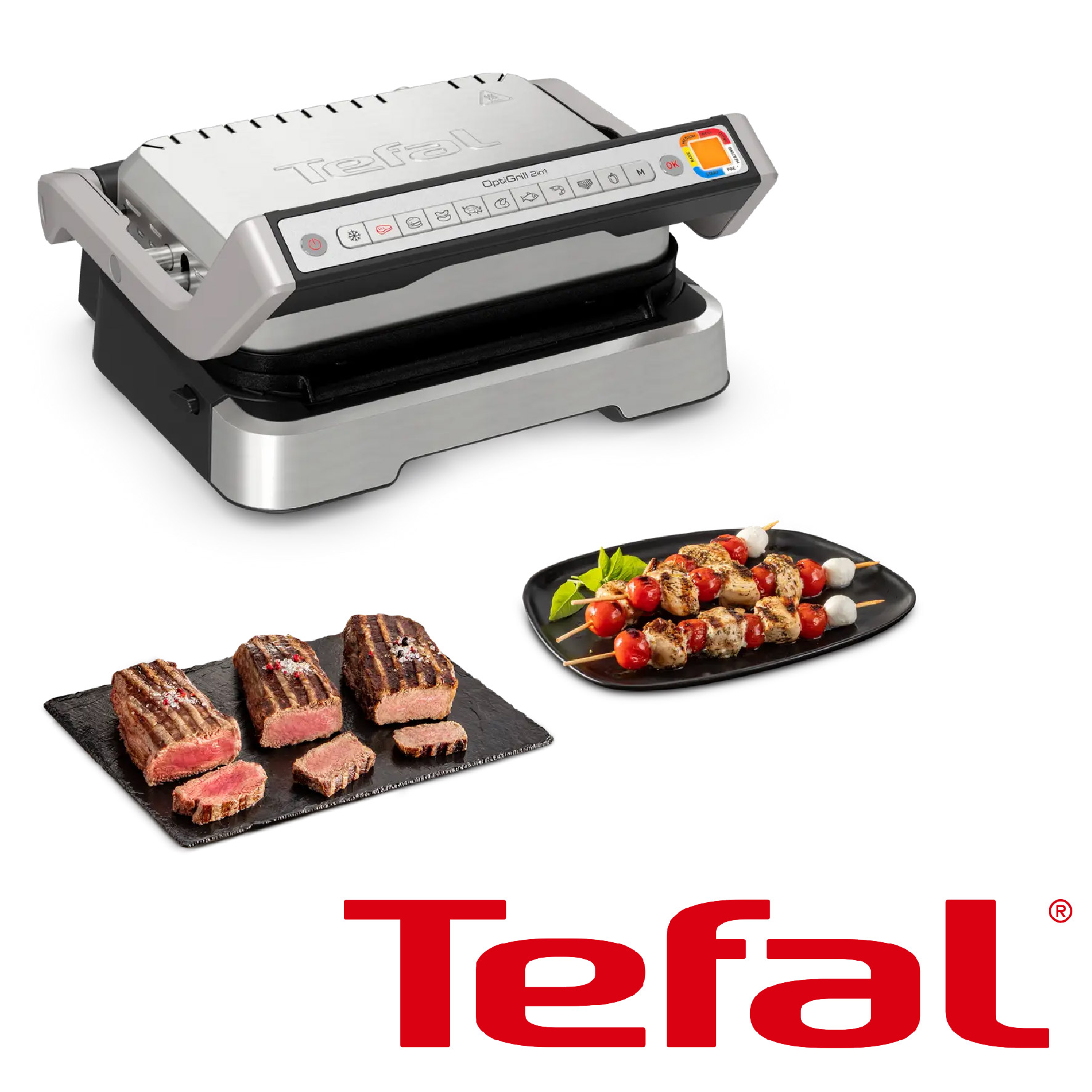 TEFAL OptiGrill 2in1 Inox Ref: GC772D10