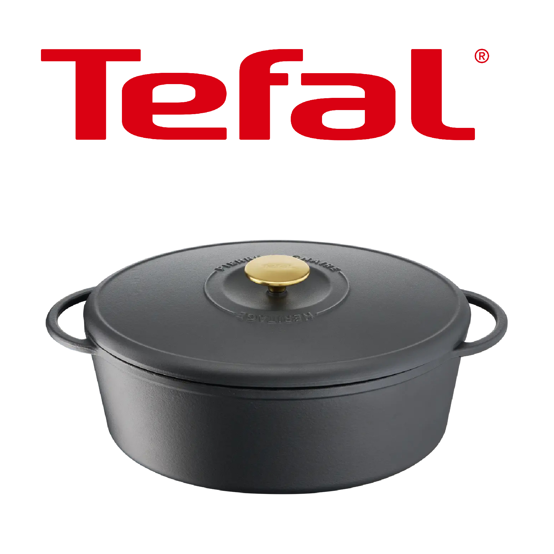 Tefal Pierre GAGNAIRE Heritage Cocotte Fonte d'acier Ovale 34x26 cm / 7,2L Induction E2230604